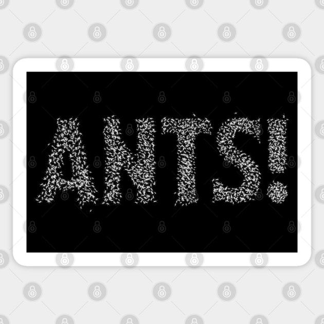 Ants! (white ants version) Sticker by andrew_kelly_uk@yahoo.co.uk